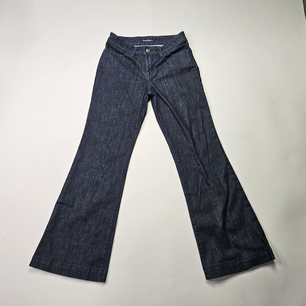 DAVID KAHN Jeans Women's 25 Dark Blue Flare Leg Trouser Pocket Made in USA